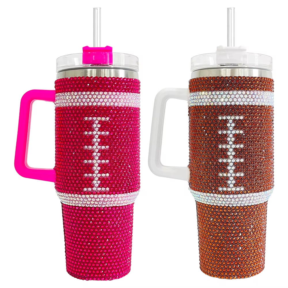 40oz football rhinestone bling tumbler_miki