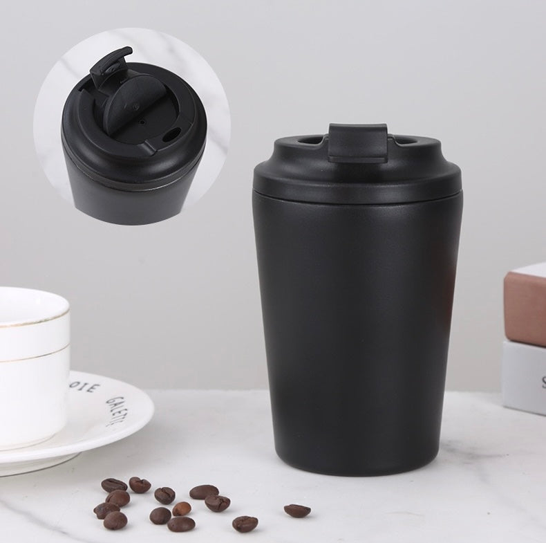 powder coated 8oz 12oz double walled vacuum insulated coffee mugs with Spill Proof lid _miki