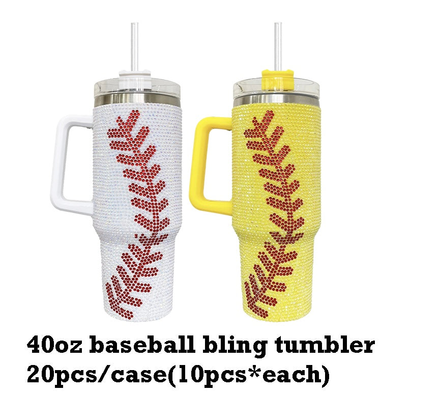 football baseball softball 40oz rhinestone bling tumbles_miki