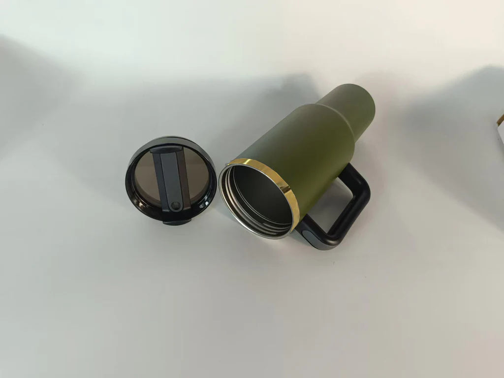 Mirror Gold Plated 40oz Army Green Powder Coated H2.0 Quencher Tumbler For Laser Engraving_miki