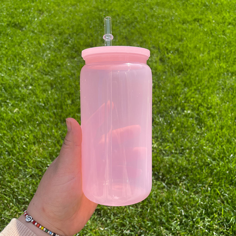 USA RTS macaron 16oz plastic cans with colorful lids and clear straw_miki