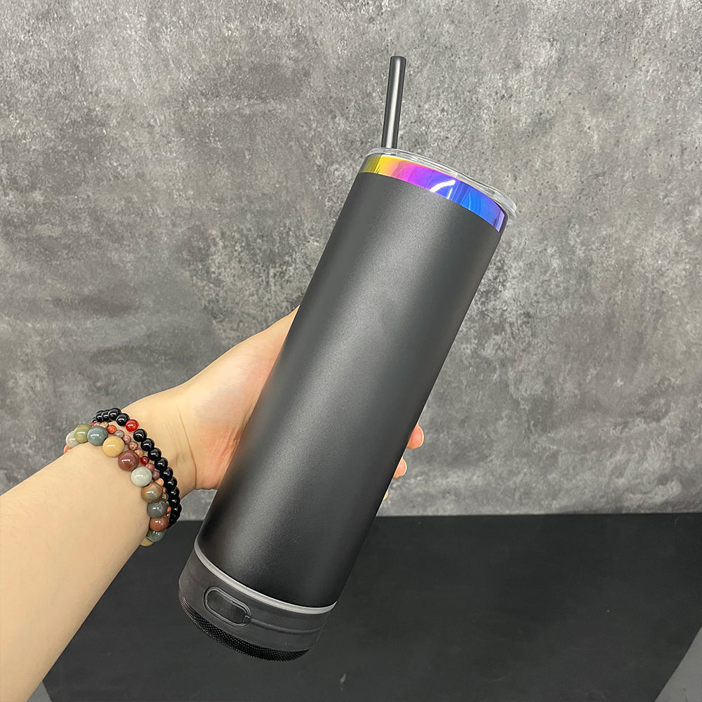 🌈🎵macaron color rainbow underneath 20oz Bluetooth speaker tumbler for engraving_miki