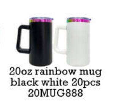 20oz Sublimation/Rainbow/Copper Plated Stainless Steel Coffee Mugs with Removable Handle and Slide Lid for Laser Engraving_ miki