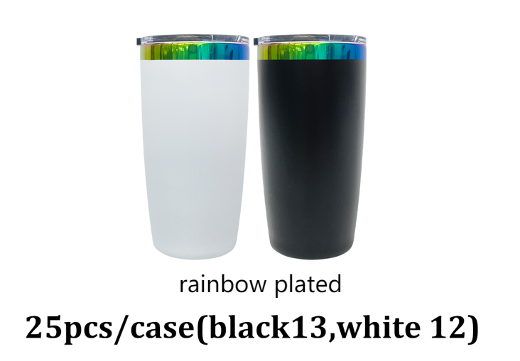 Powder Coated 10oz Rainbow Copper Plated Mugs with Magnetic Lid for Laser Engraving _ miki