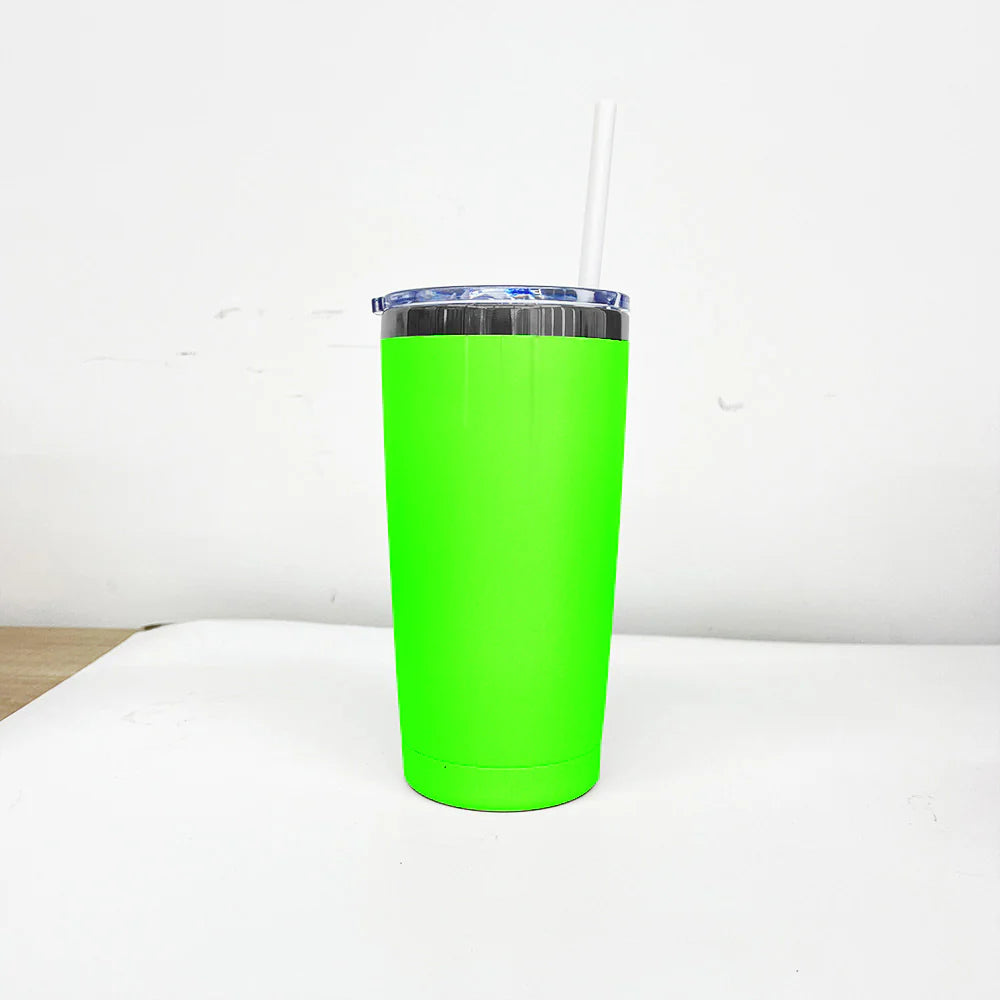 Black Mirror Plated 20oz Neon Green Coffee Tumbler Mugs For Laser Engraving_ miki