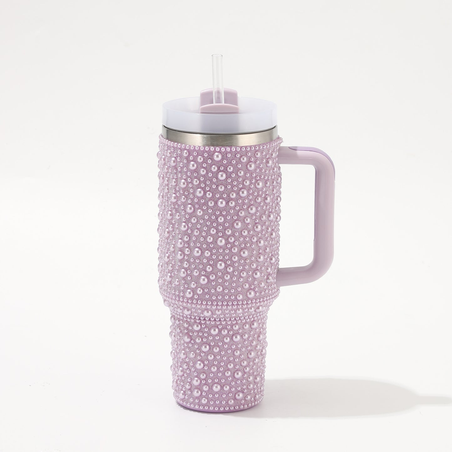 Rhinestone Pearl 40oz Quencher Tumbler With Handle,Lid And Straw_miki