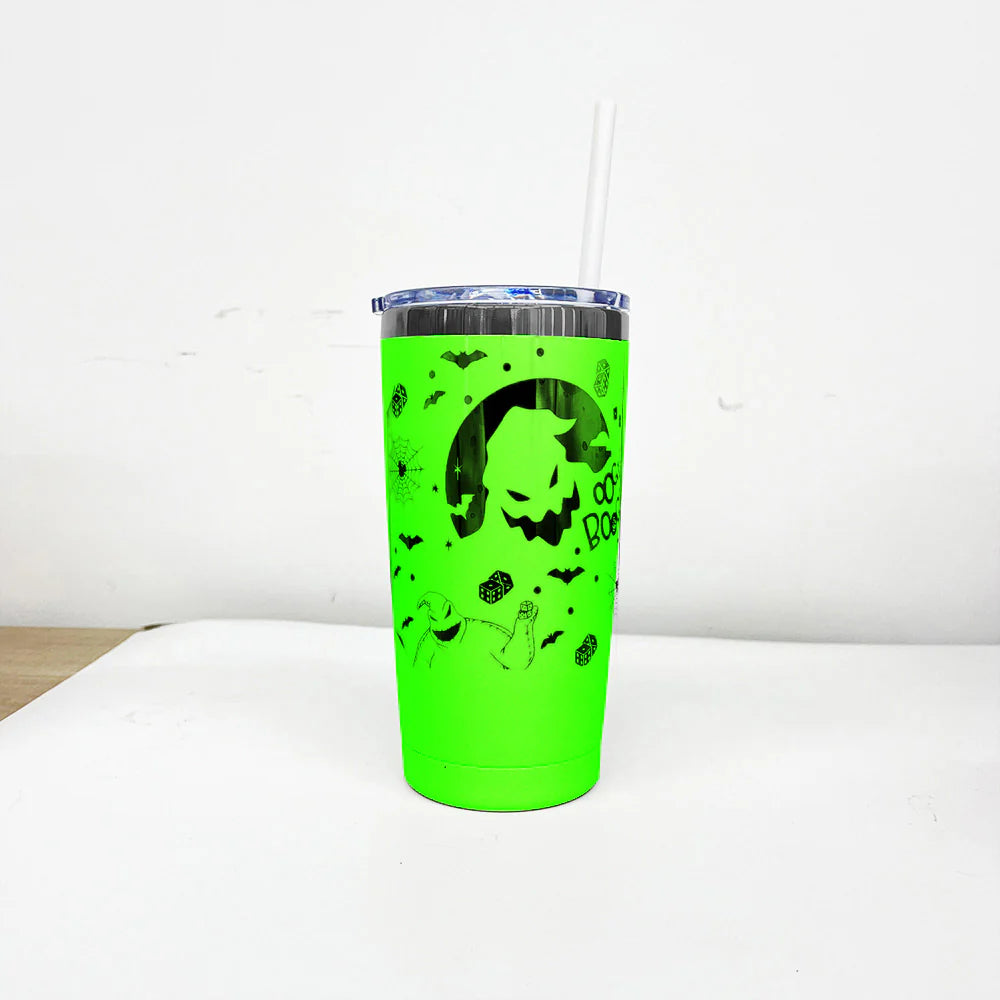 Black Mirror Plated 20oz Neon Green Coffee Tumbler Mugs For Laser Engraving_ miki