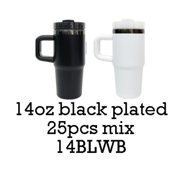 USA RTS_ Halloween Colors Powder Coated Black Plated 14oz 40oz Tumblers with Lid and Removable Handle for Laser Engraving _miki