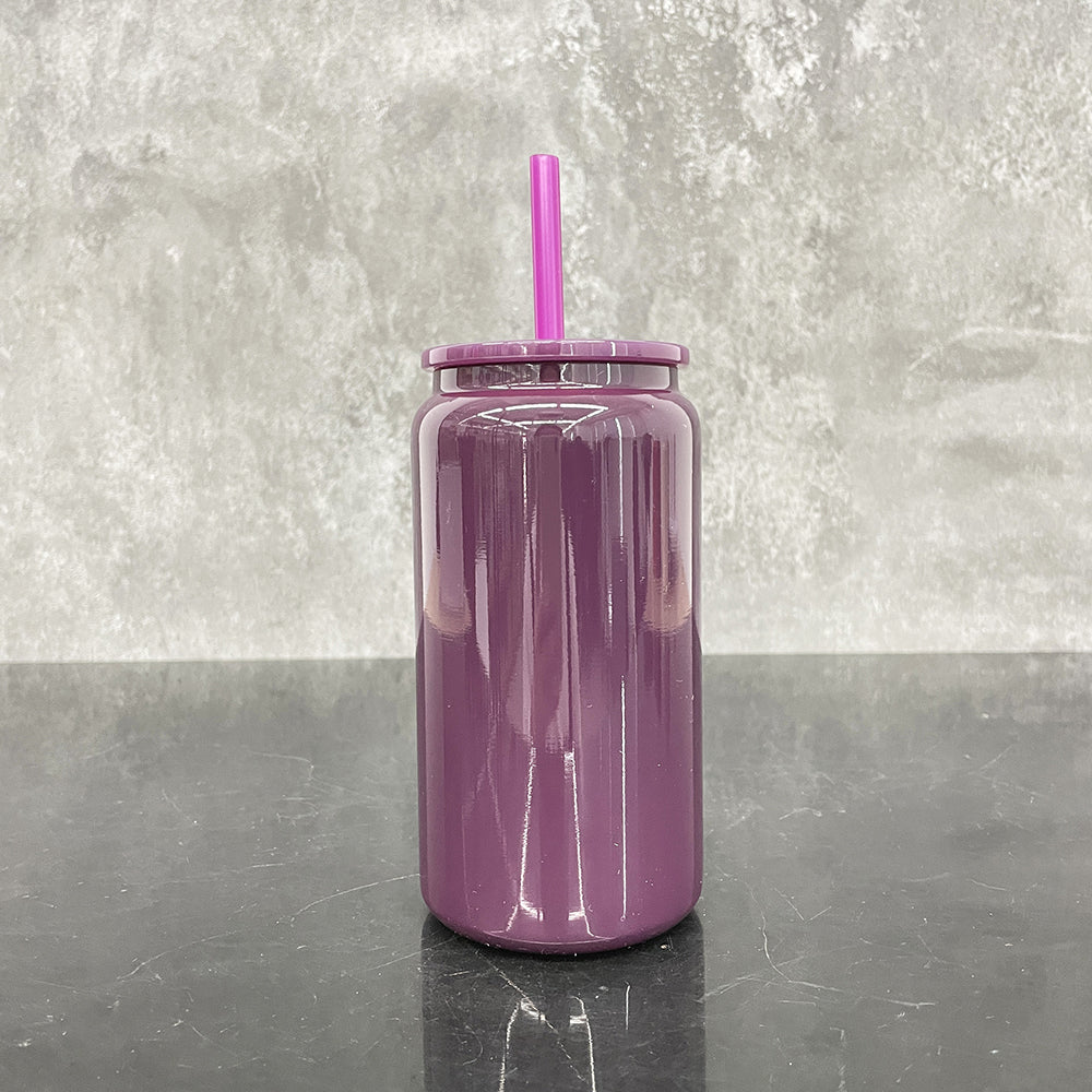 sublimation winter colors 16oz stainless steel can with colored lid and straw for laser engraving/UV DTF_miki