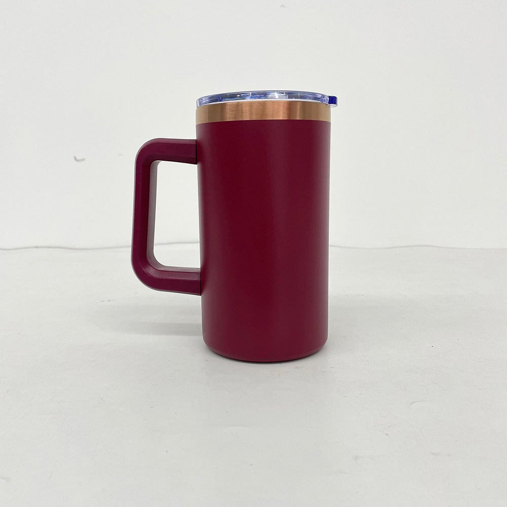 USA Presale_ 20oz Copper/ Rainbow Plated Stainless Steel Coffee Mugs with Removable Handle and Slide Lid for Laser Engraving_ miki