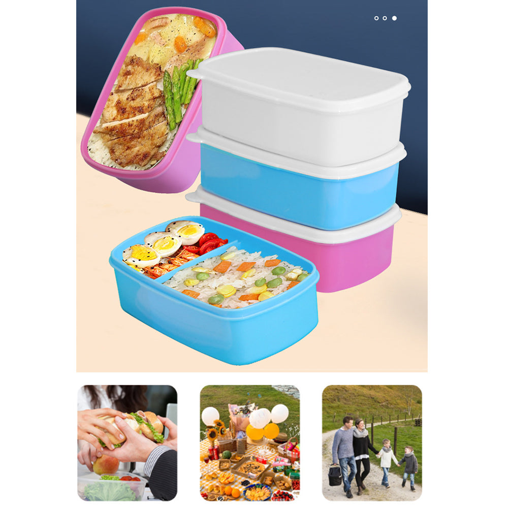 Sublimation Lunch Box Kids Food Grade Plastic Bento Box with Compartment Bpa-free Food Containers for School, Work, Picnic_ miki