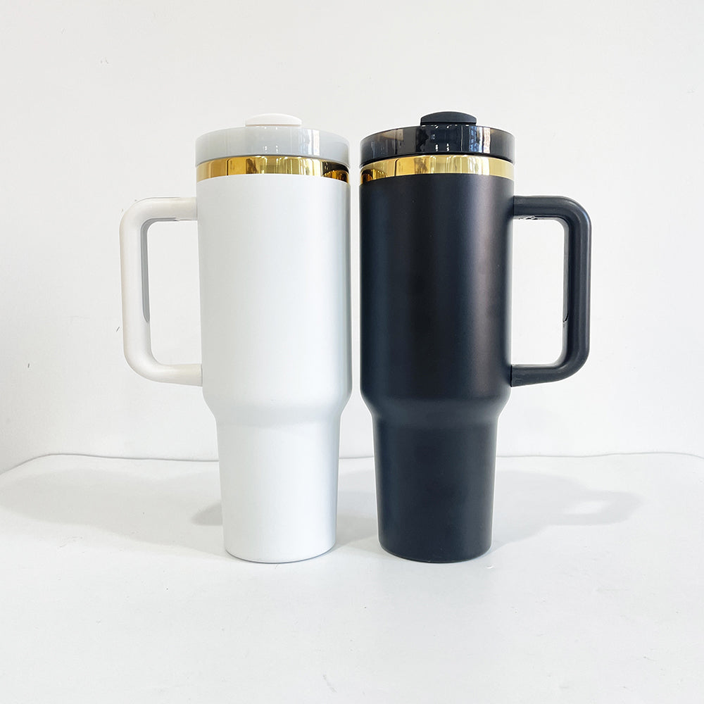 USA RTS_ Mirror Gold Plated 40oz Quencher Tumblers With Lid And Straw For Laser Engraving_miki