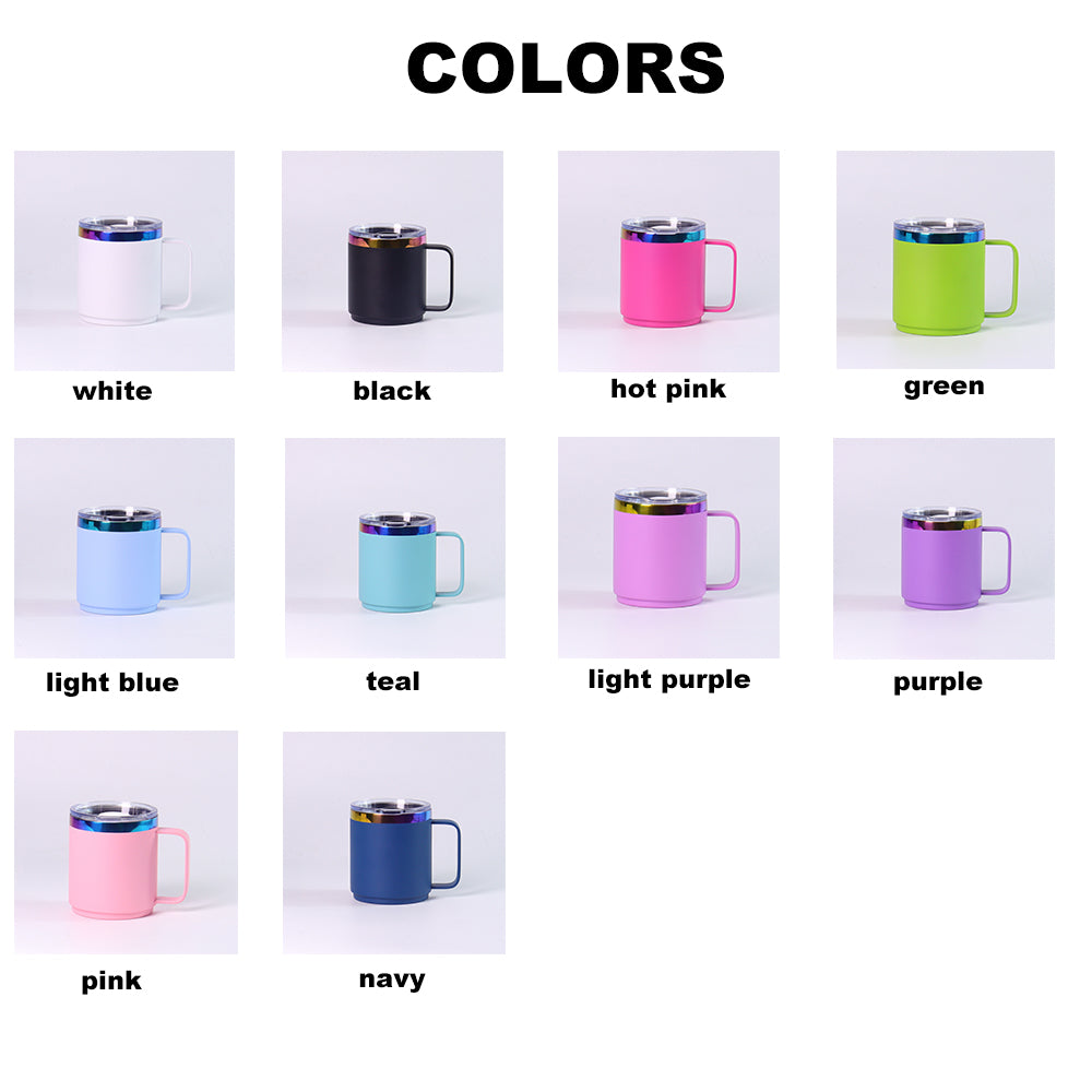 12oz Rainbow Plated Yeti Style Powder Coated Mugs With Handle And Magnetic Lid For Laser Engraving_miki