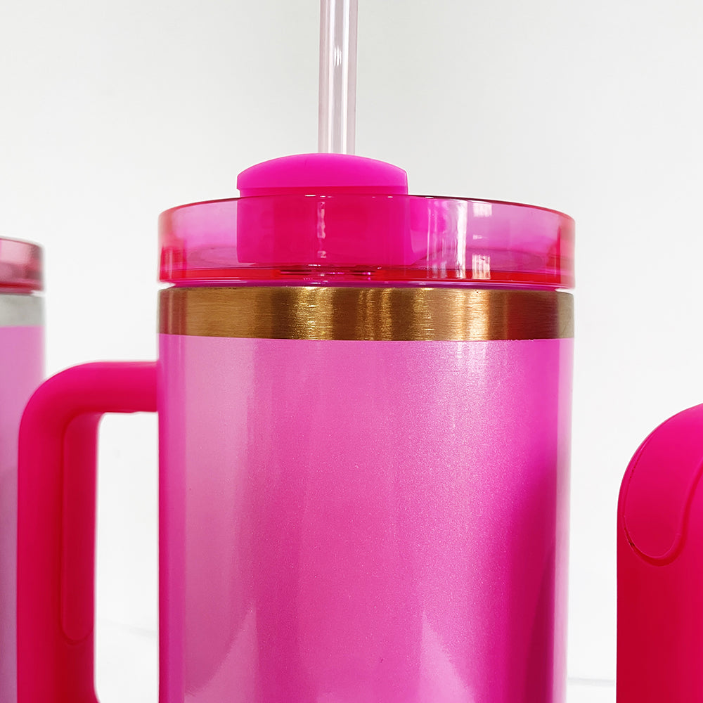 USA RTS_ H2.0 40oz winter pink glitter stainless steel tumbler for sublimation and laser engraving_miki