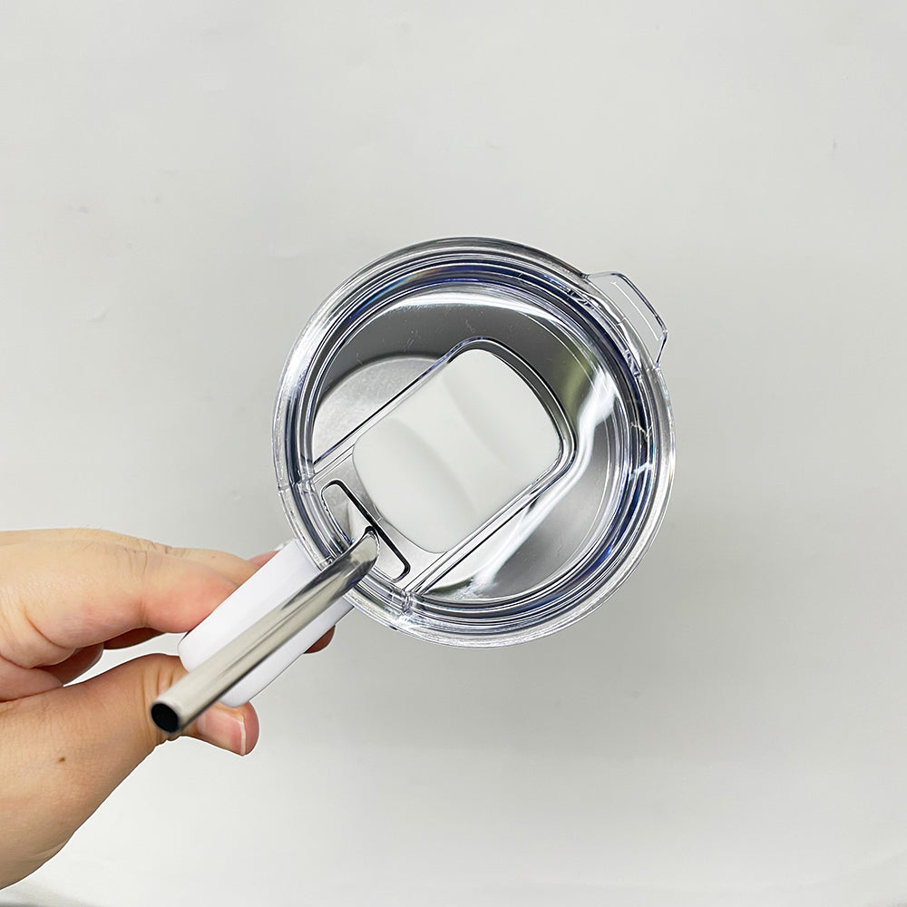 sublimation colored magnetic lid 10oz stainless steel coffee mugs with removable handle and metal straw_miki