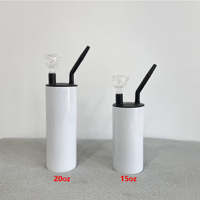 Sublimation White 15oz 20oz Straight Stainless Steel Hookah Tumblers_ miki