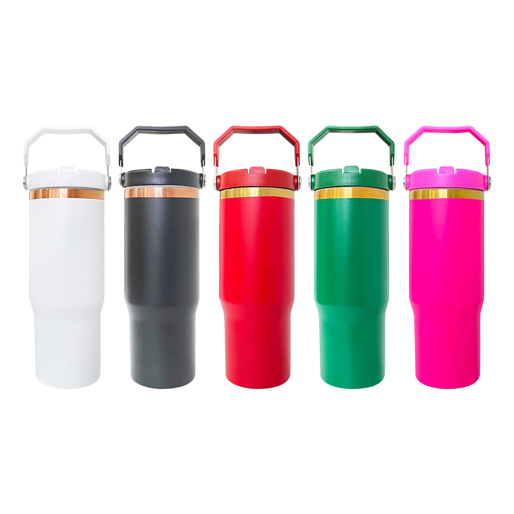 powder coated copper & gold plated mixed 30oz flip straw water bottle_miki
