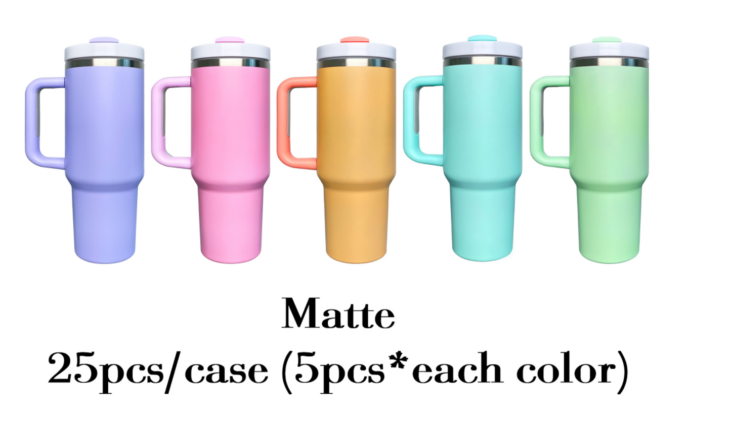 sublimation matte colored H2.0 40oz quencher tumbler_miki
