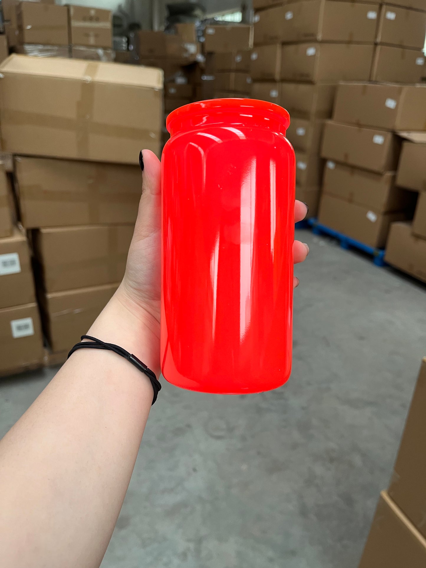 Sublimation 16oz Neon Colored Glass Can with Lid and Straw_ miki
