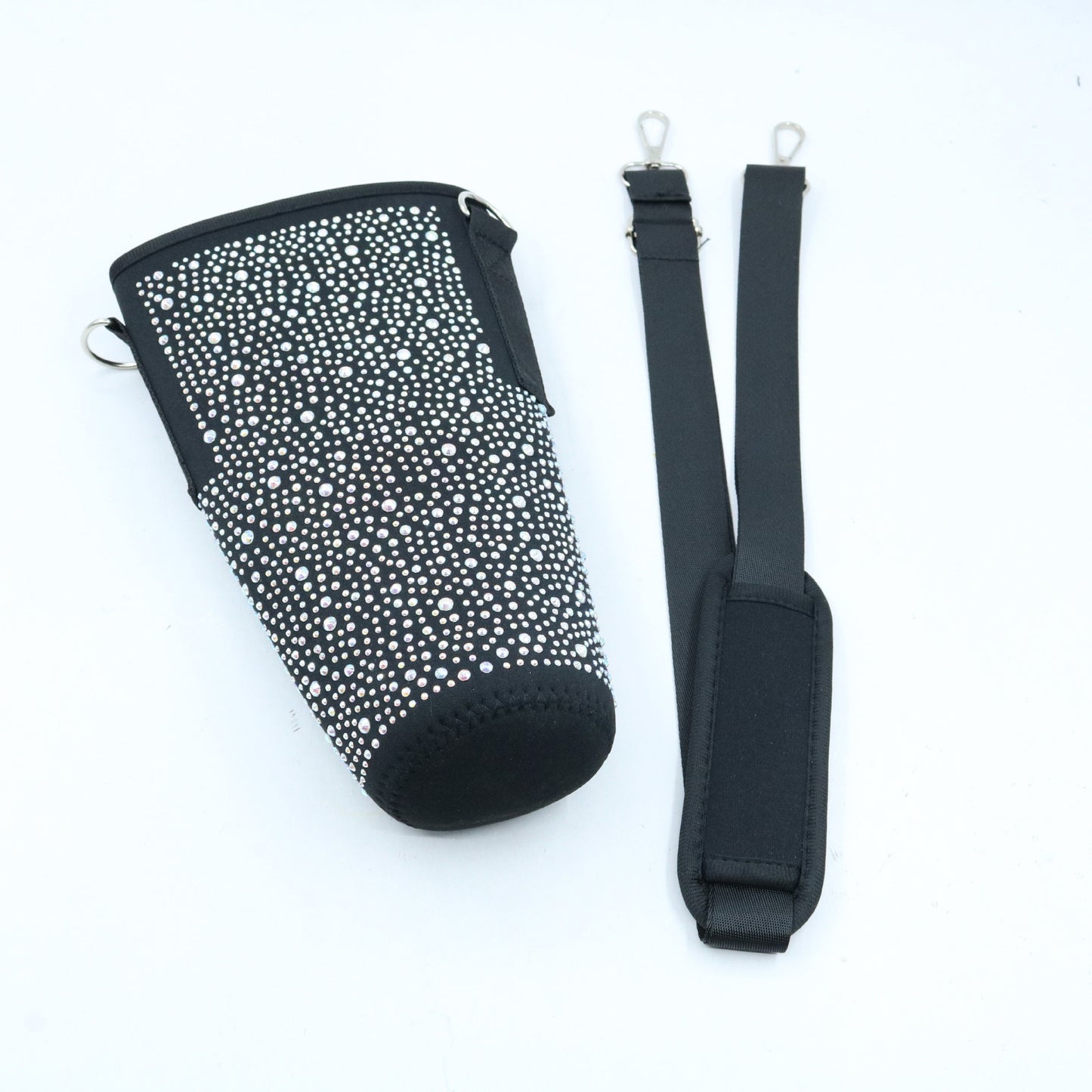 Sparkling Bling Neoprene Diamond Water Bottle holder for 40oz quencher Tumbler with Adjustable Strap_miki