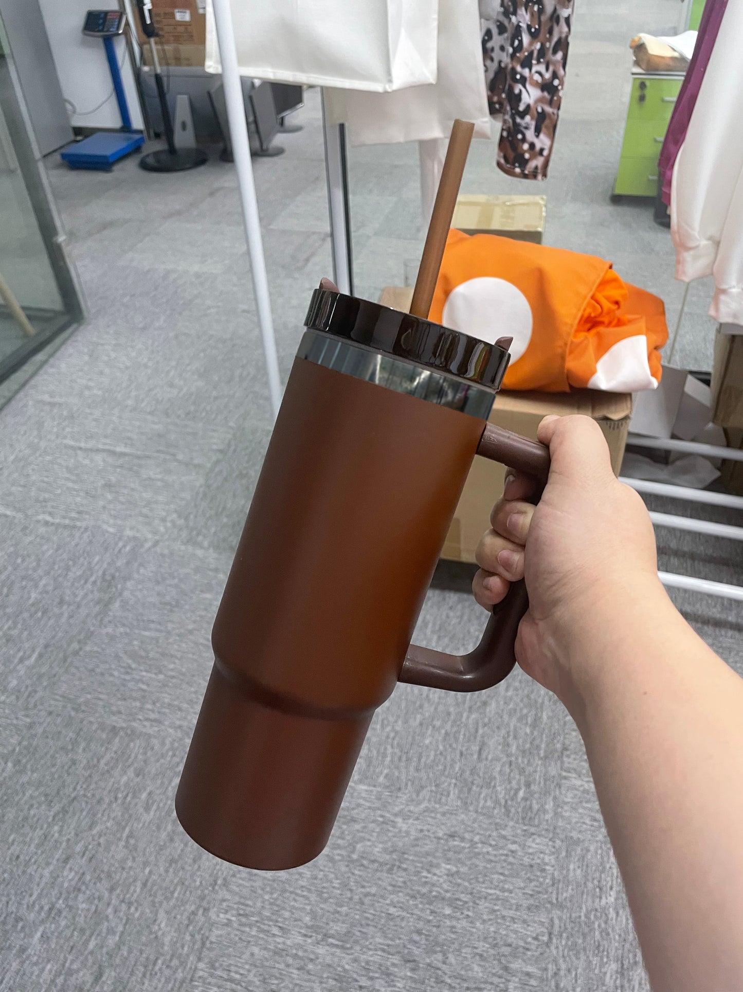 USA RTS_ Mirror Black Plated Chocolate Brown Powder Coated 40oz Quencher Tumbler For Laser Engraving _miki