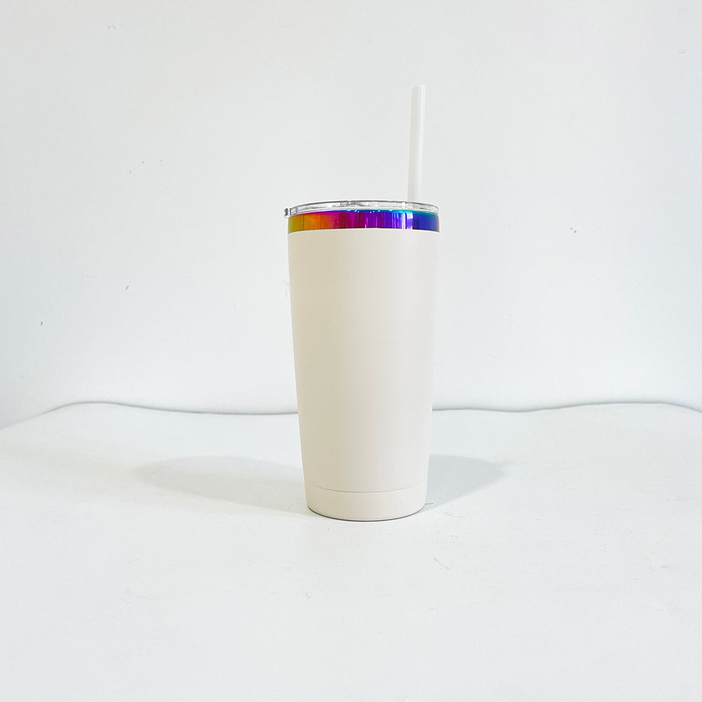 USA RTS_ Powder Coated 20oz Rainbow Case Car Tumbler With Lid and Colored Straw for Laser Engraving_miki