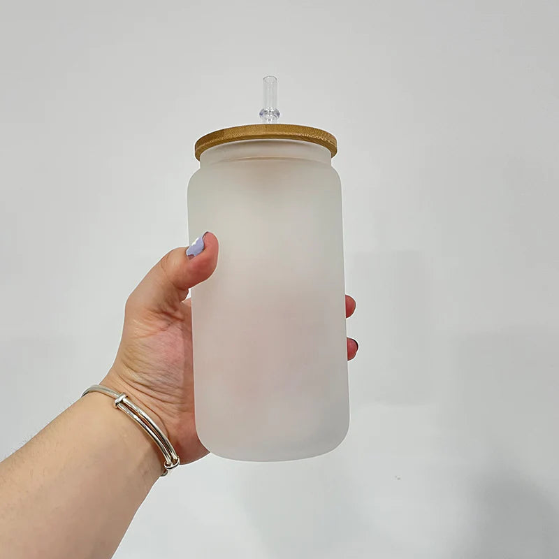 16oz sublimation frosted/clear can with bamboo lid_miki