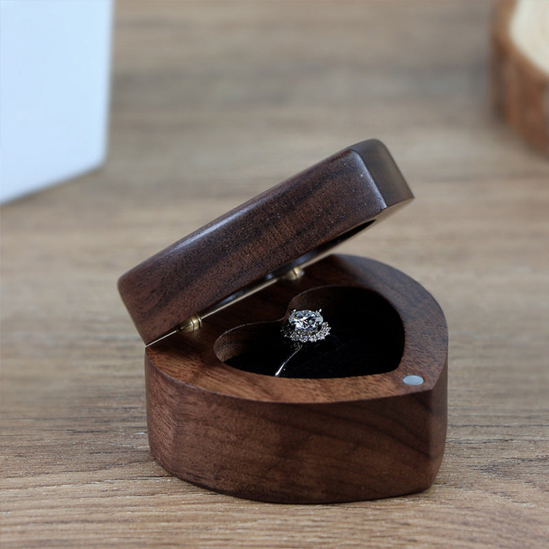 Blank Wooden Heart Shape Ring Gift Box with Single Slot for Wedding, Ceremony_ miki