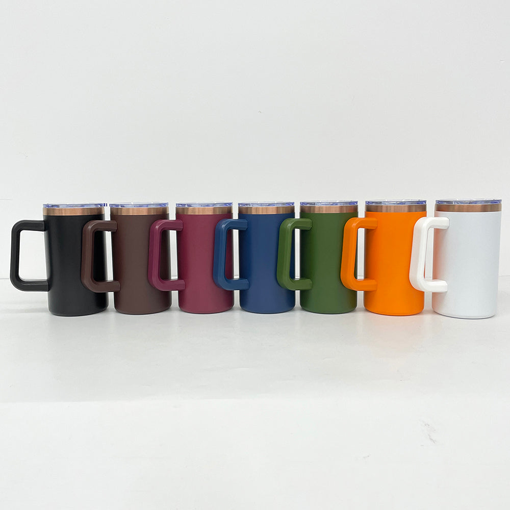 20oz Sublimation/Rainbow/Copper Plated Stainless Steel Coffee Mugs with Removable Handle and Slide Lid for Laser Engraving_ miki