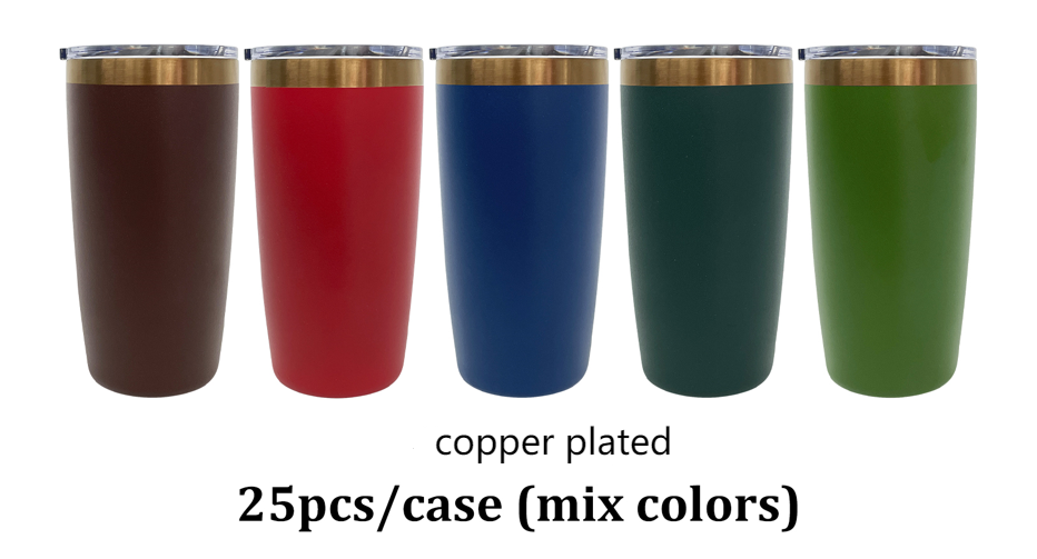 Powder Coated 10oz Rainbow Copper Plated Mugs with Magnetic Lid for Laser Engraving _ miki