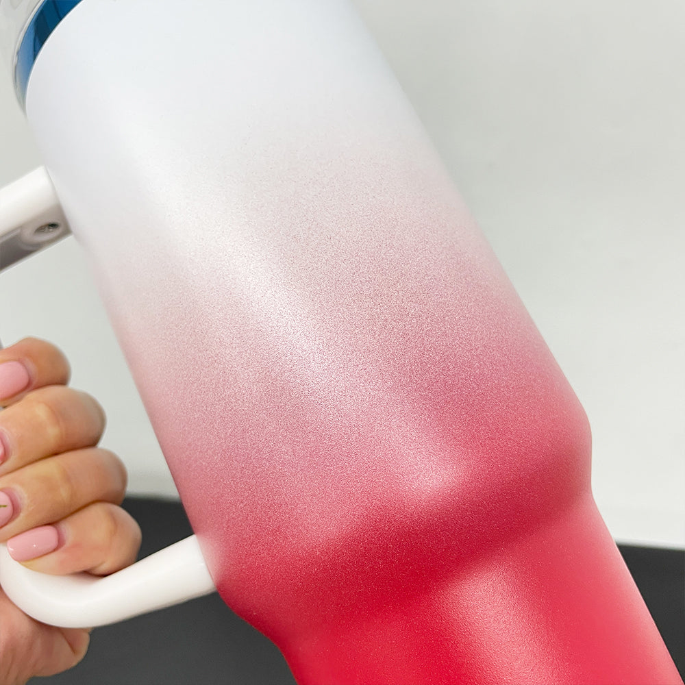 USA Presale_ Blue Plated Ombre Powder Coated 40oz Quencher Tumbler With Removable Handle For Laser Engraving_miki