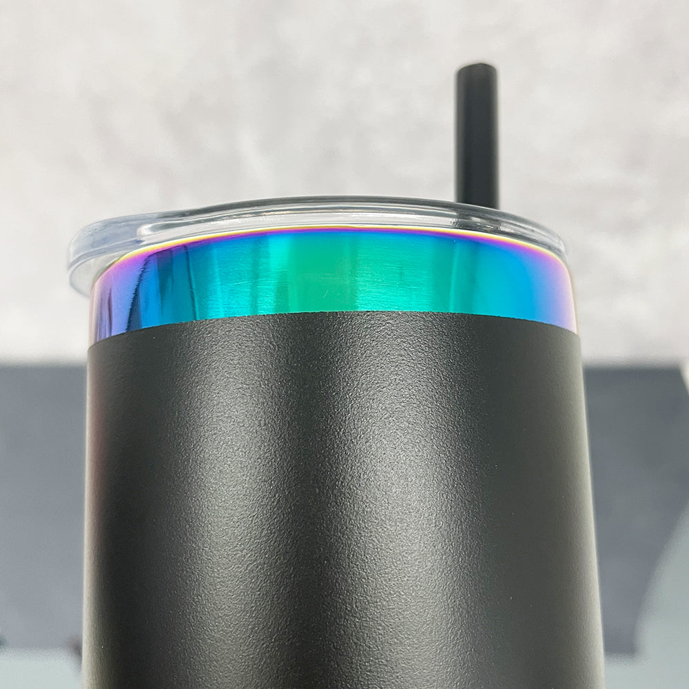 powder coated 20oz green plated straight tumblers with leak proof lid and colorful straws_miki