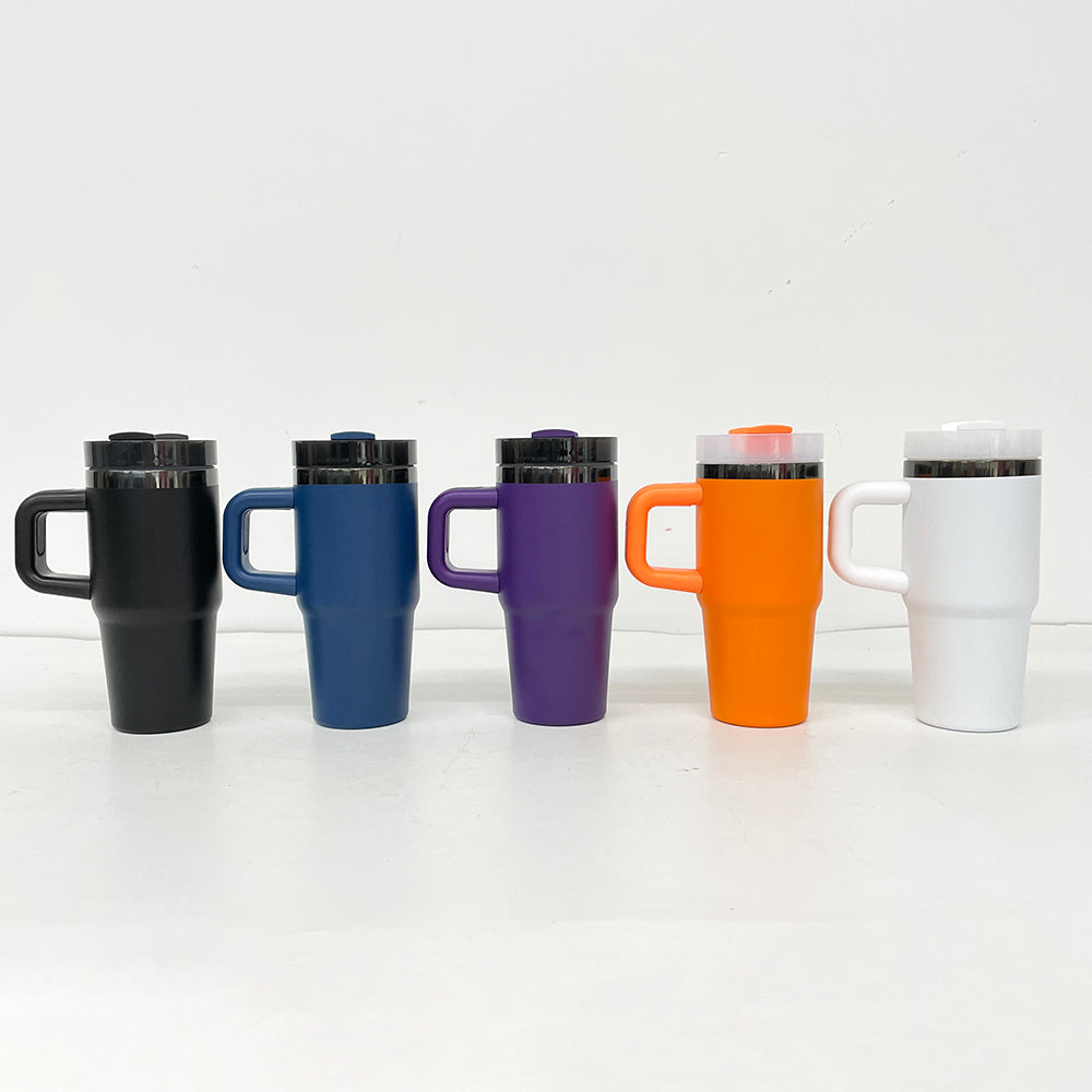 Halloween Colors Powder Coated Black Plated 14oz 40oz Tumblers with Lid and Removable Handle for Laser Engraving _miki