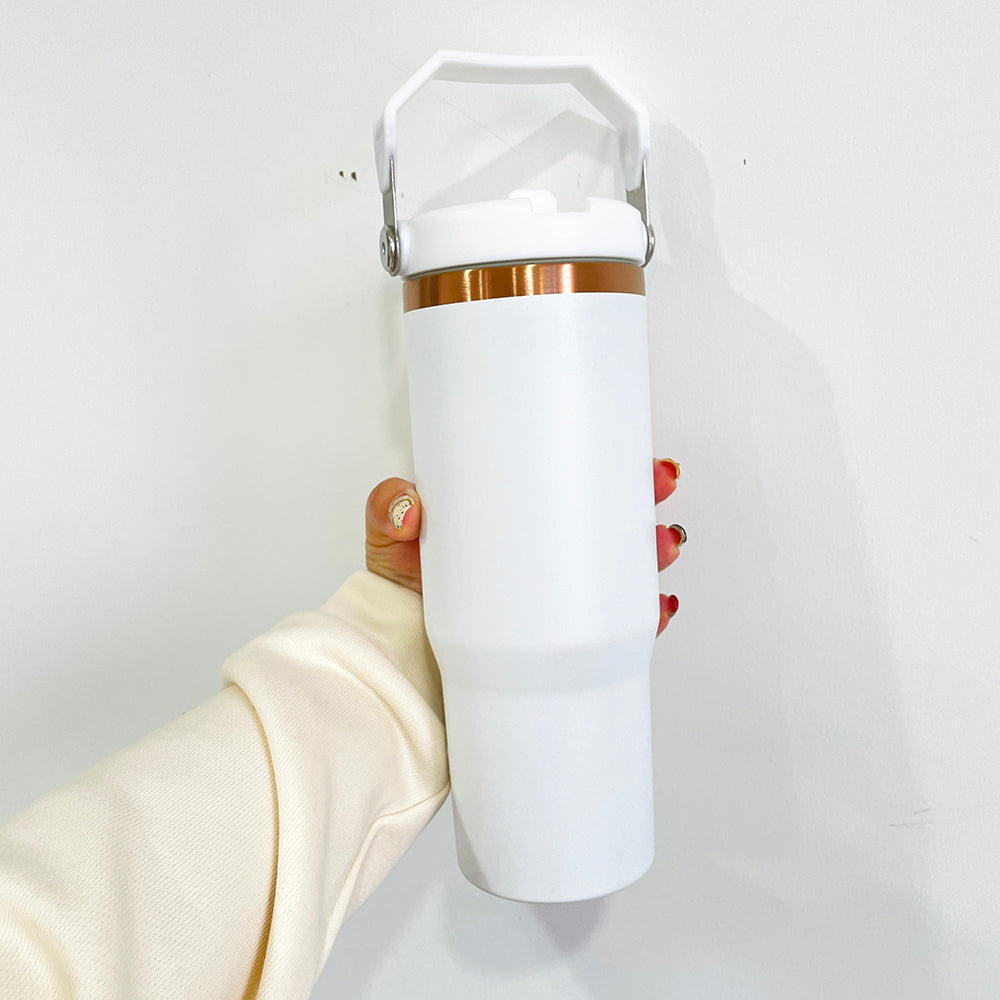 powder coated copper & gold plated mixed 30oz flip straw water bottle_miki