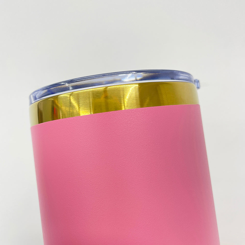 Mirror Gold Plated 20oz Powder Coated Coffee Travel Mug with Leak Proof Slide Lid for Laser Engraving_ miki