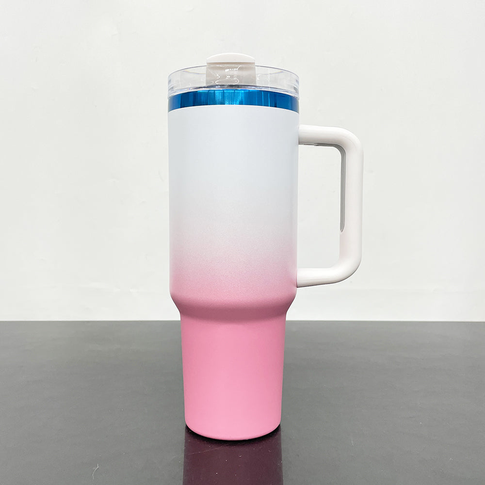 USA Presale_ Blue Plated Ombre Powder Coated 40oz Quencher Tumbler With Removable Handle For Laser Engraving_miki