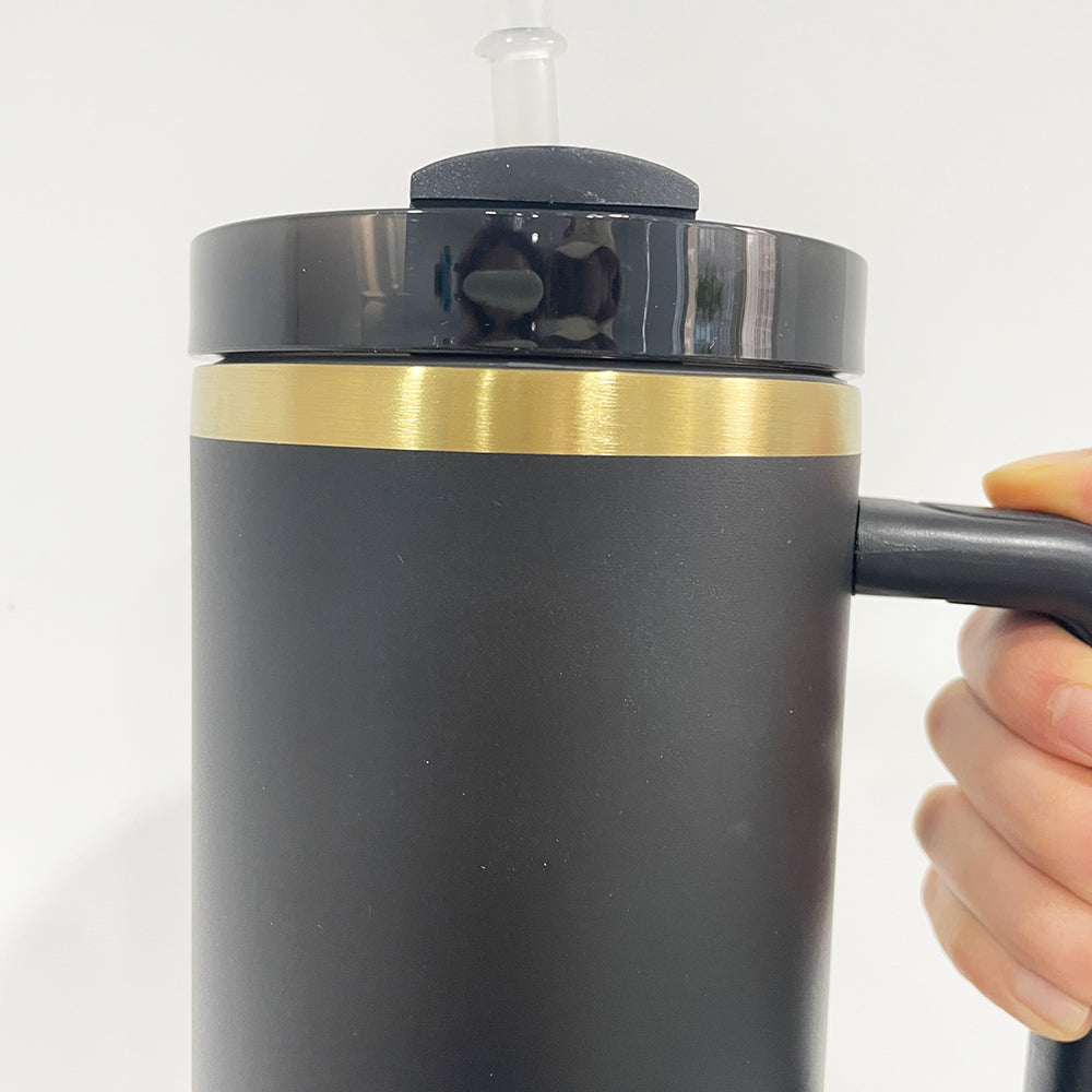 USA RTS_ H2.0 Powder Coated 40oz Gold Plated Tumbler For Laser Engraving _miki