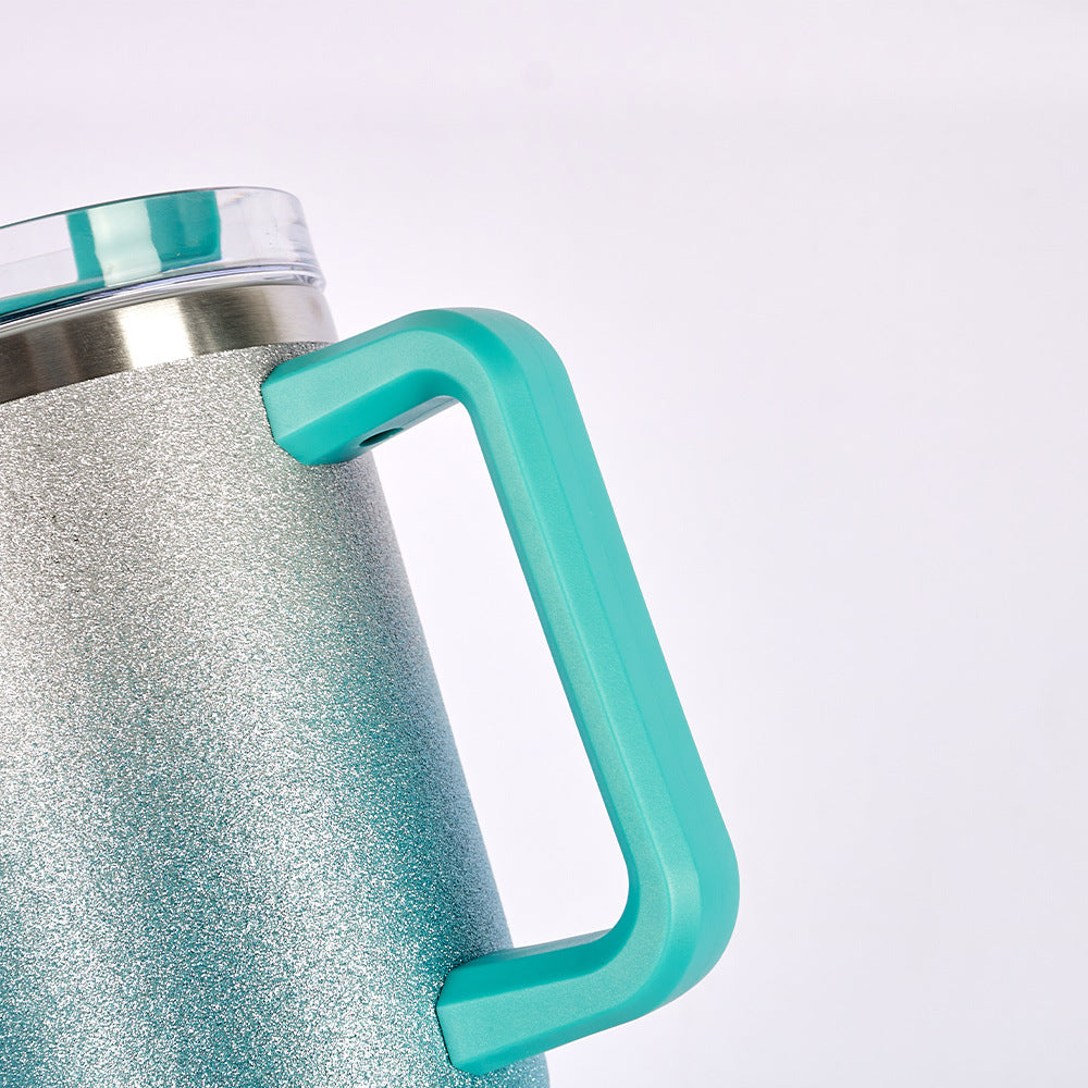 Powder coated rough glitter ombré sparkle 40oz quencher tumbler for lasher engraving_miki