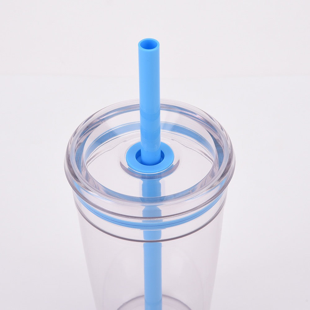 16oz Tritan acrylic plastic cups with lid, straw, straw cleaner for UV DTF wraps_ miki