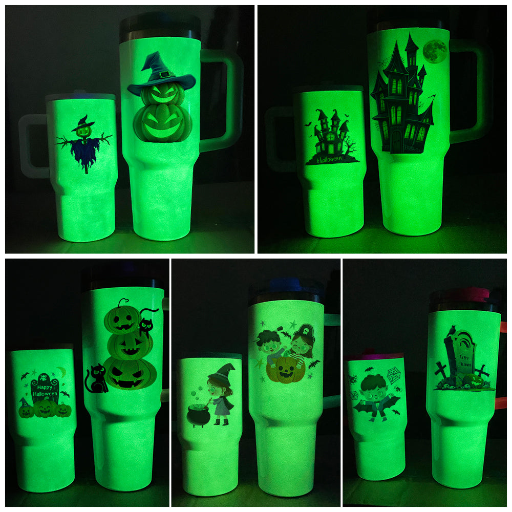 Glow in Dark 20oz Leak Proof Straw Lids White Blank Sublimation Kids Tumblers with Removable Handle_ miki