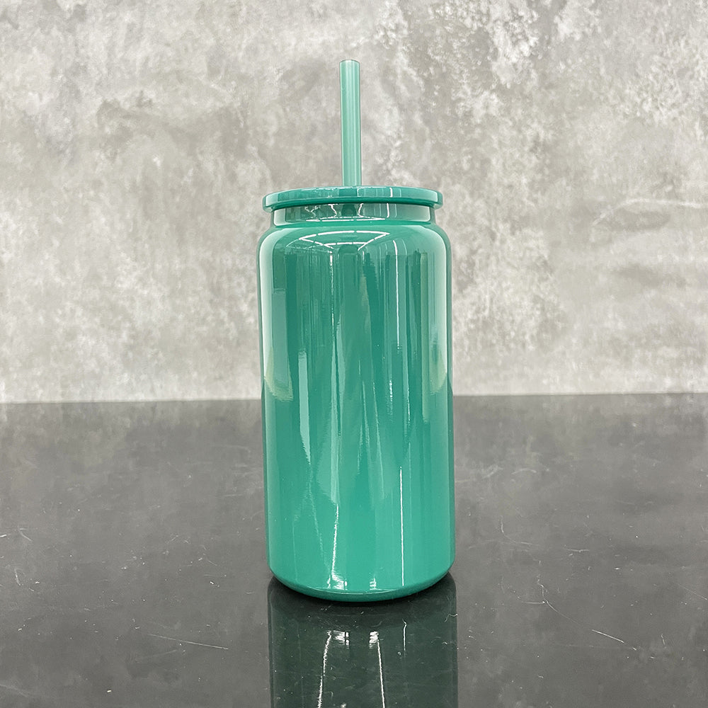 sublimation winter colors 16oz stainless steel can with colored lid and straw for laser engraving/UV DTF_miki