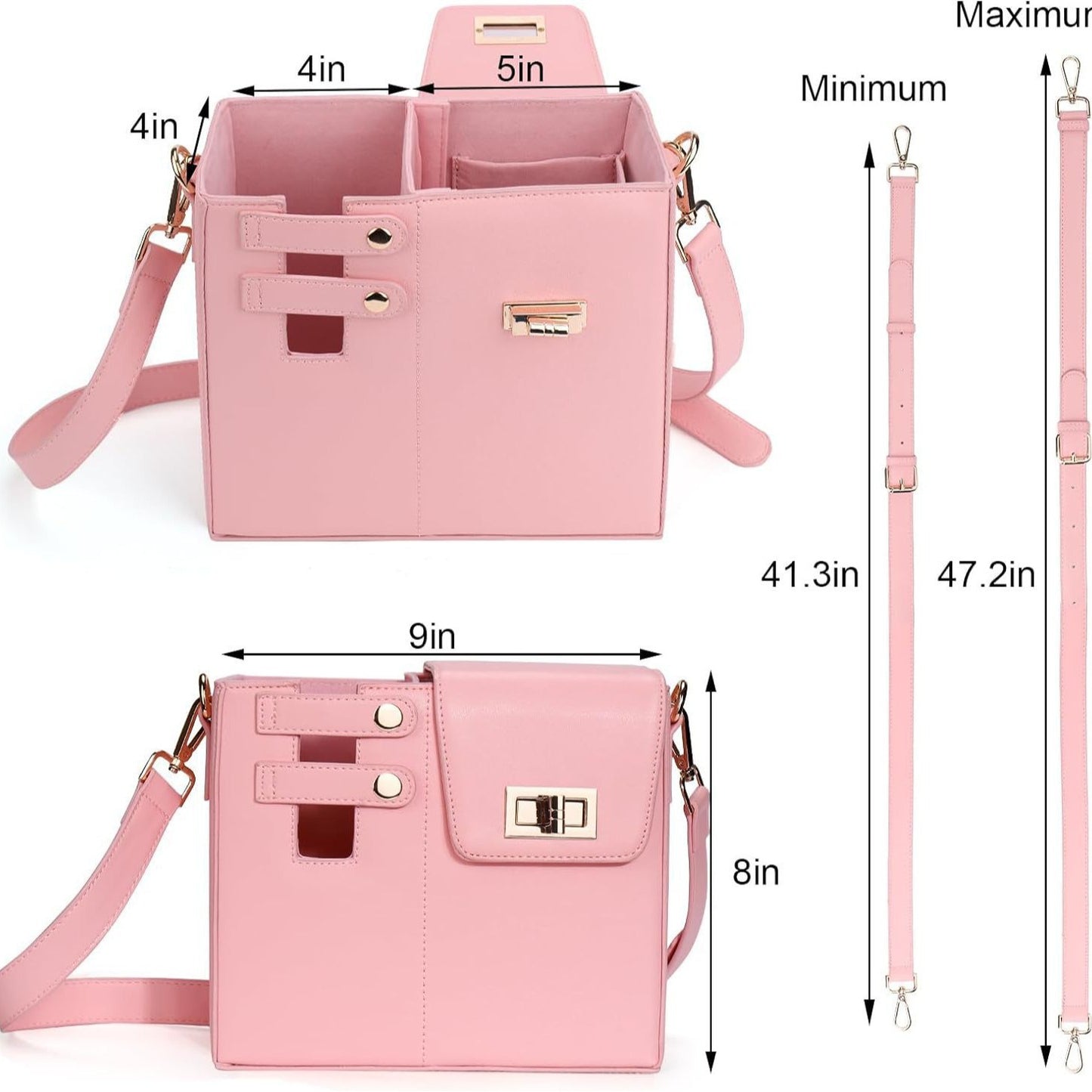 Crossbody Bag with Water Bottle Holder for 40oz tumbler with Adjustable Shoulder Strap_miki