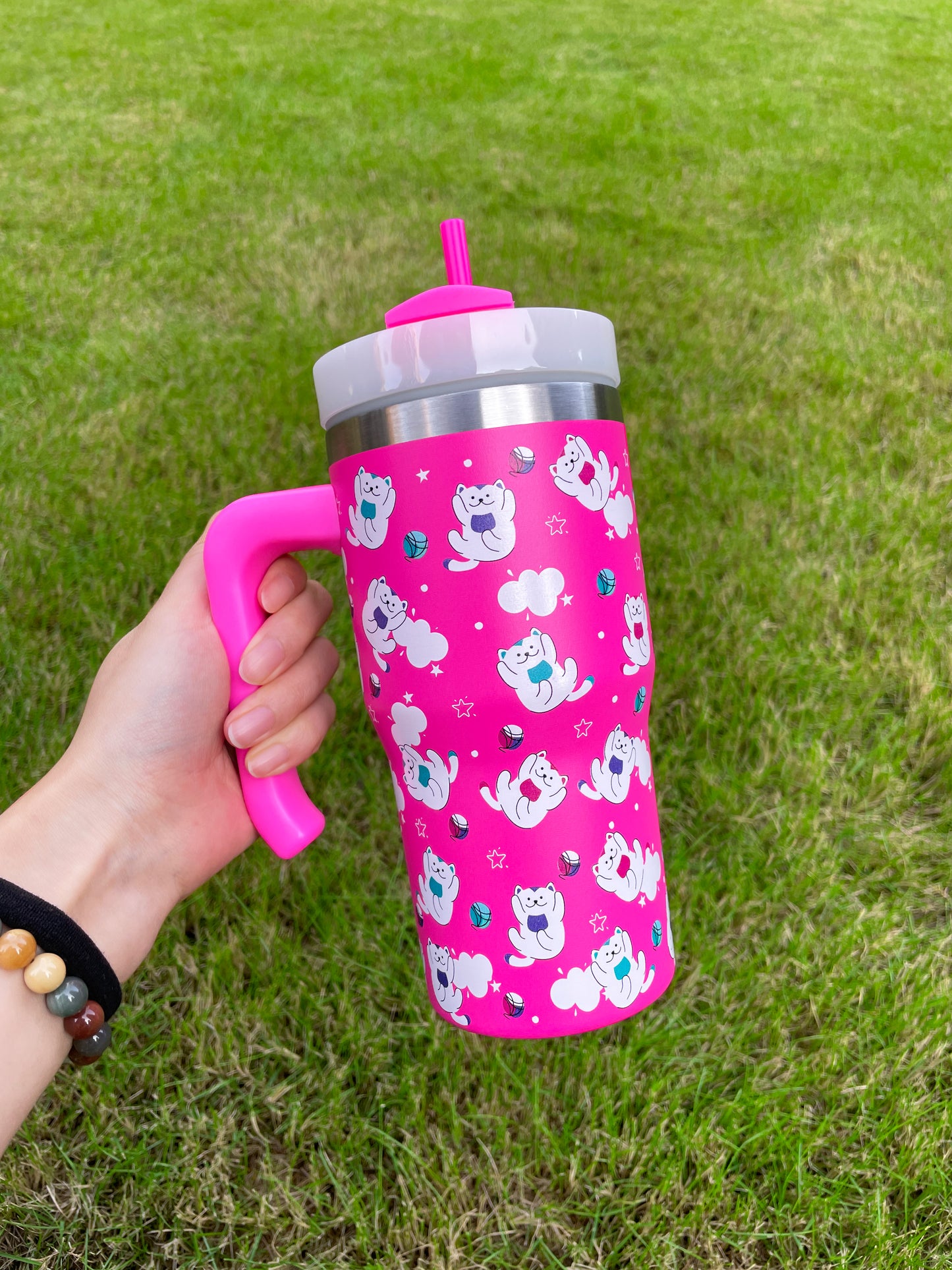 3D Cute Design Printed H2.0 20oz Kids Tumblers with Handle_ miki