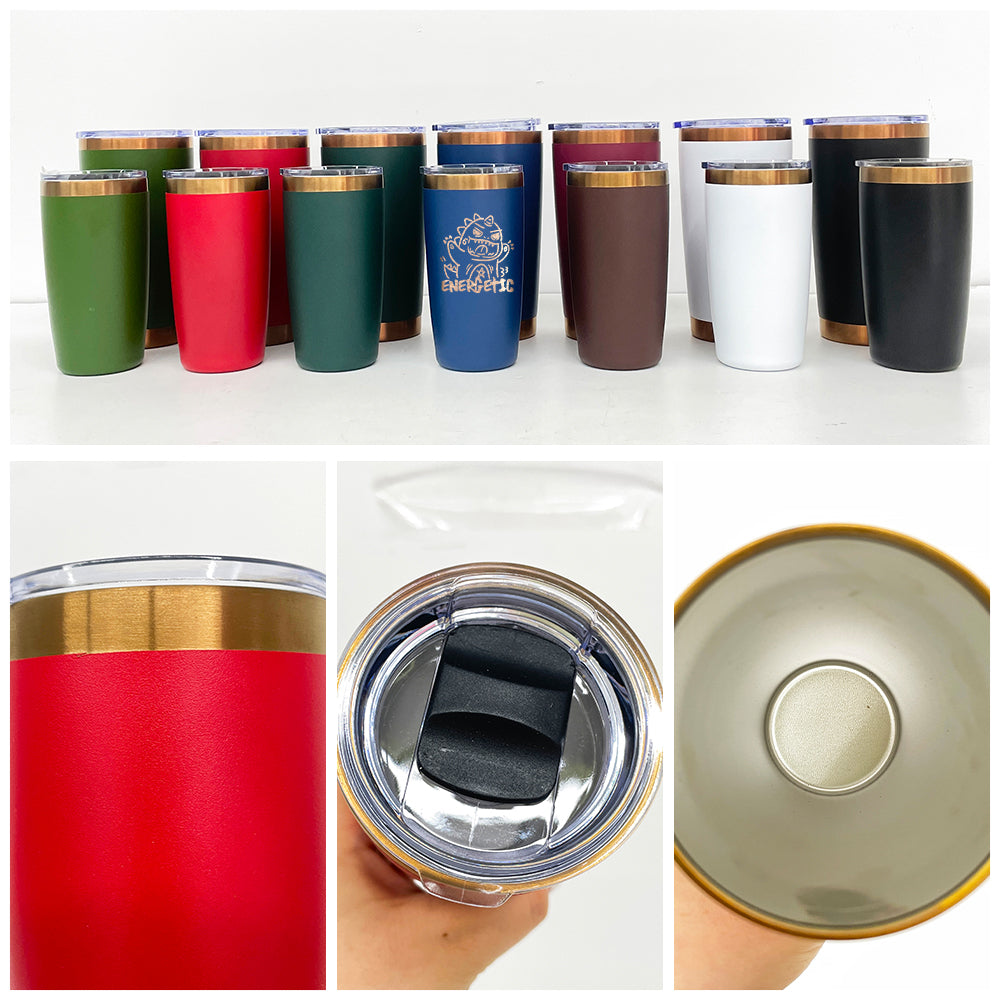 Powder Coated 10oz Rainbow Copper Plated Mugs with Magnetic Lid for Laser Engraving _ miki