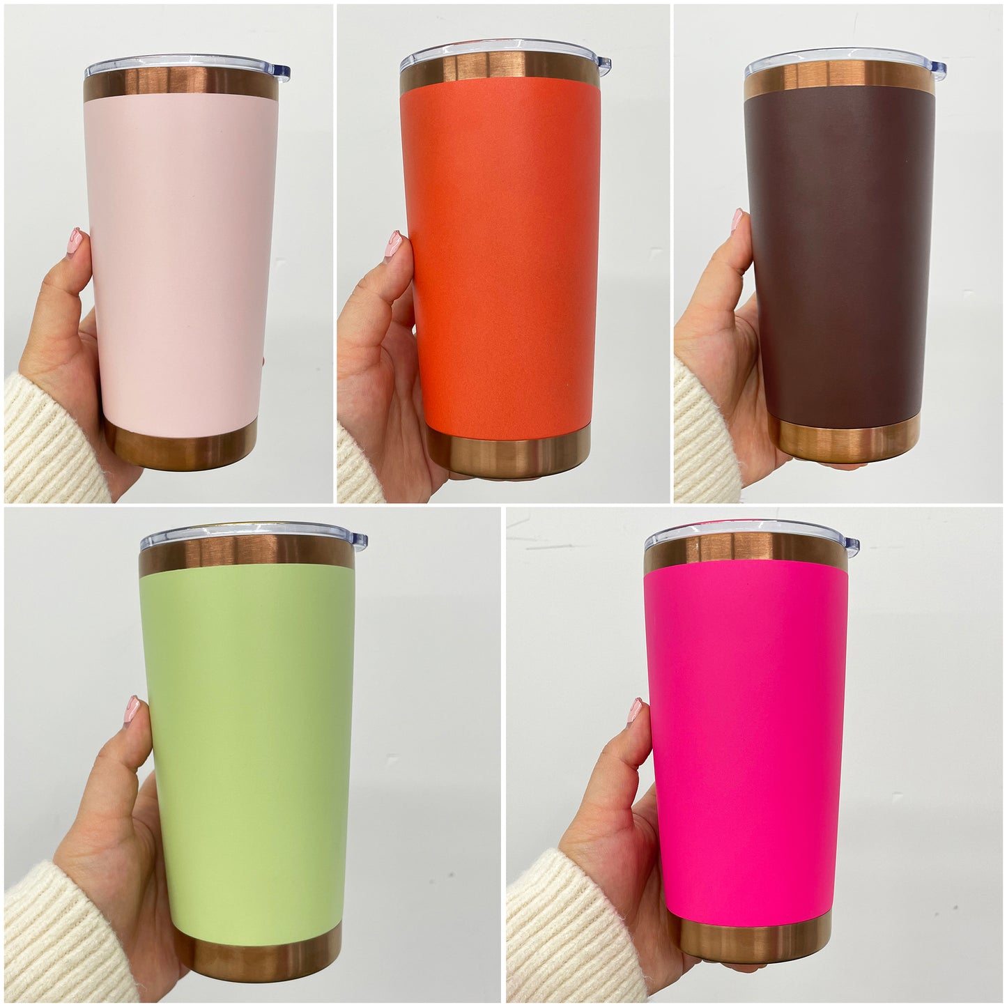 USA Presale_ Bright Colors Powder Coated 20oz Copper Plated Yeti Style Coffee Mug With Magnetic Slide Lid For Laser Engraving_ Miki