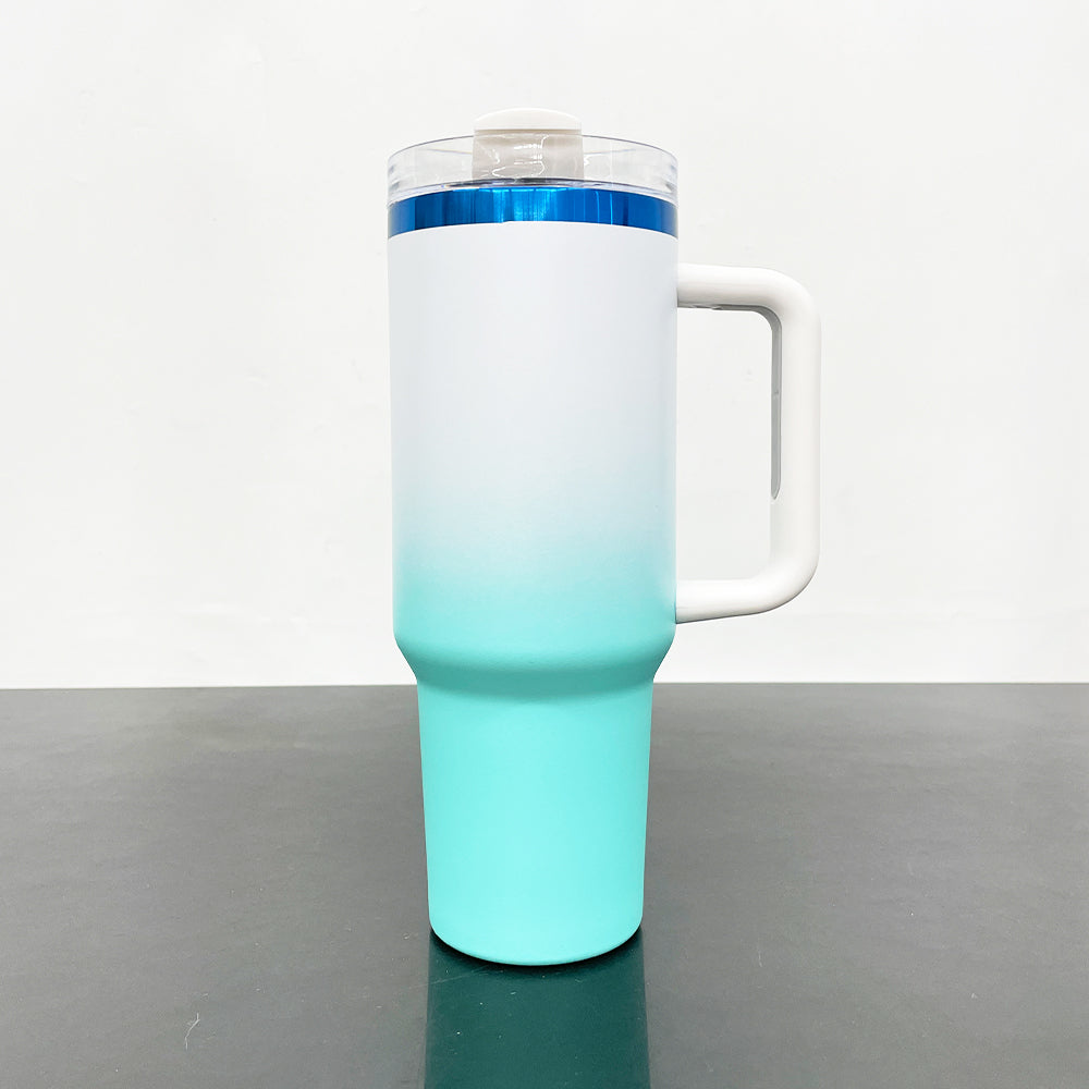 USA Presale_ Blue Plated Ombre Powder Coated 40oz Quencher Tumbler With Removable Handle For Laser Engraving_miki