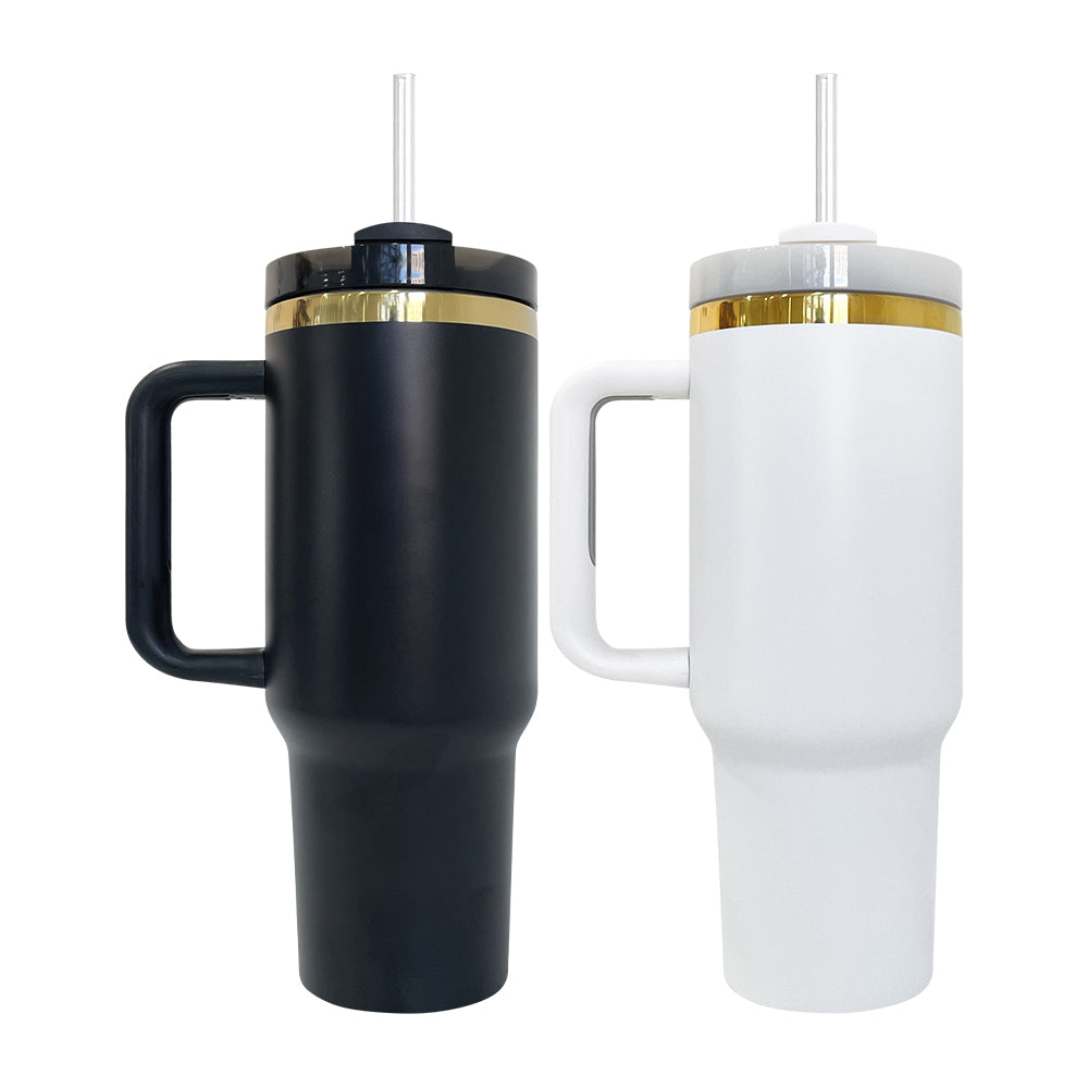 USA RTS_ Mirror Gold Plated 40oz Quencher Tumblers With Lid And Straw For Laser Engraving_miki