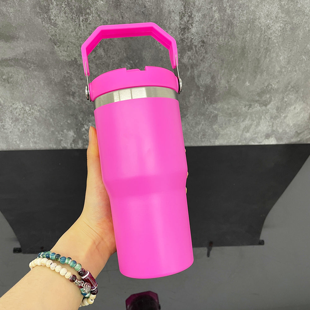 Sublimation Macaron Colored 20oz Kids Water Bottles with Flip Top Lid and Straw _miki
