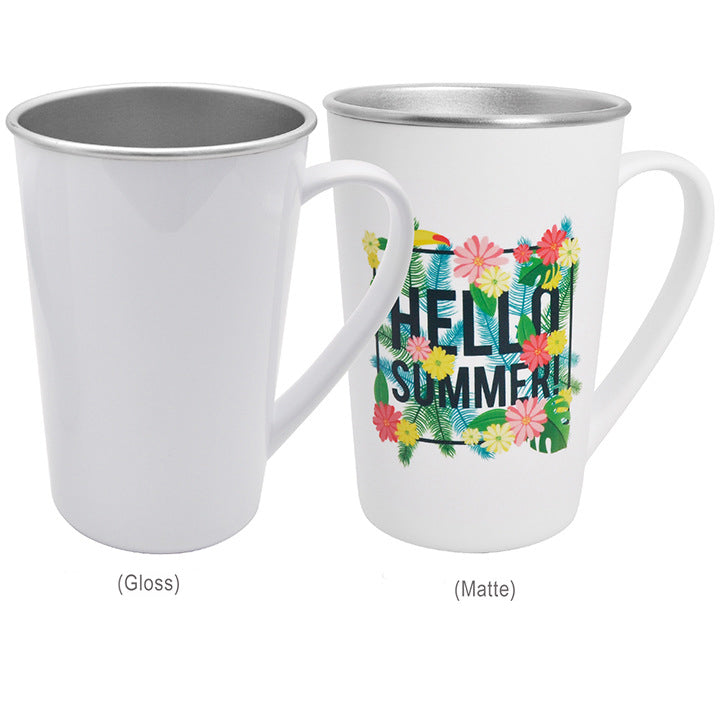 Sublimation White 17oz Cone Stainless Steel Coffee Mug With Handle For Hot And Cold Drinking_ miki