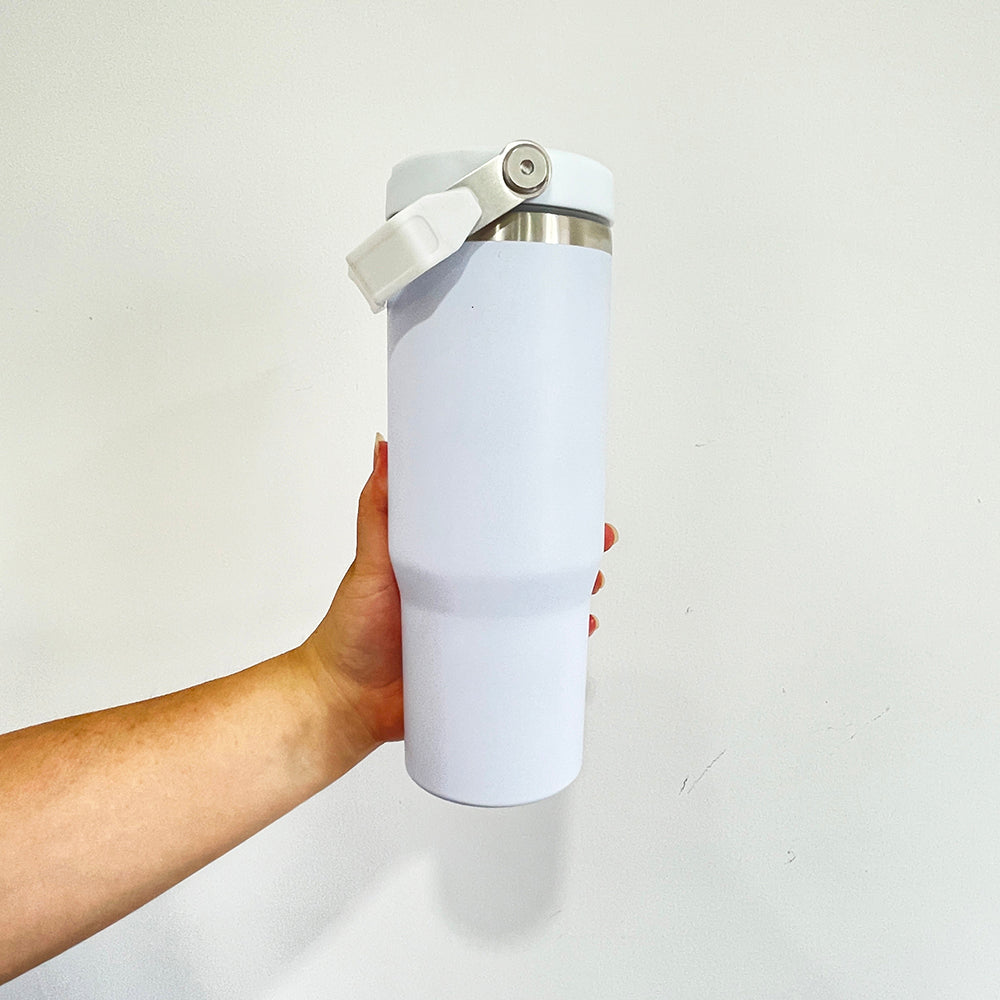 sublimation matte white 30oz flip straw water bottle_miki